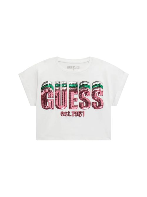 t-shirt bambina bianca GUESS | J5RI10K8HM4/G011